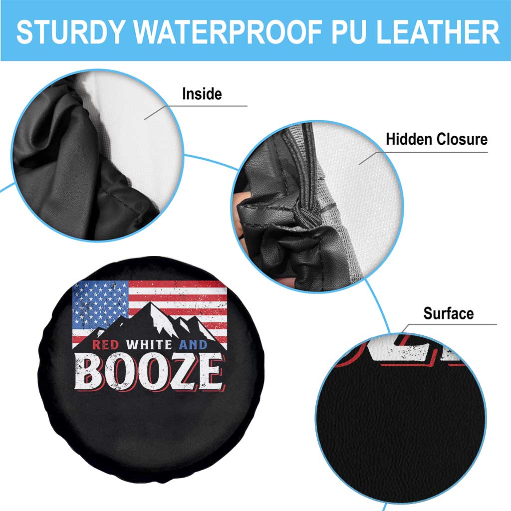 Funny Red White And Booze Spare Tire Cover 4th Of July Beer American Flag TS11 Print Your Wear
