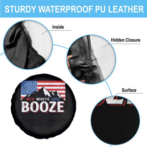 Funny Red White And Booze Spare Tire Cover 4th Of July Beer American Flag TS11 Print Your Wear