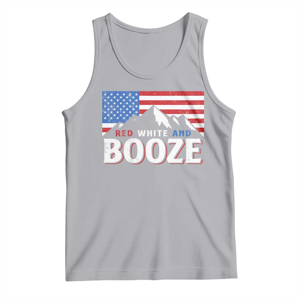 Funny Red White And Booze Tank Top 4th Of July Beer American Flag TS11 Athletic Heather Print Your Wear