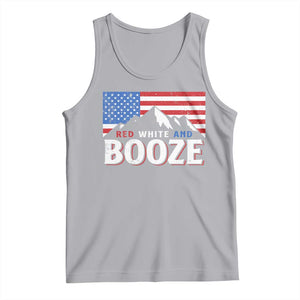 Funny Red White And Booze Tank Top 4th Of July Beer American Flag TS11 Athletic Heather Print Your Wear