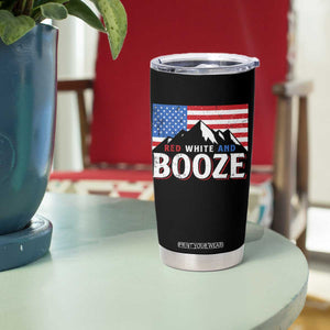 Funny Red White And Booze Tumbler Cup 4th Of July Beer American Flag TS11 Print Your Wear