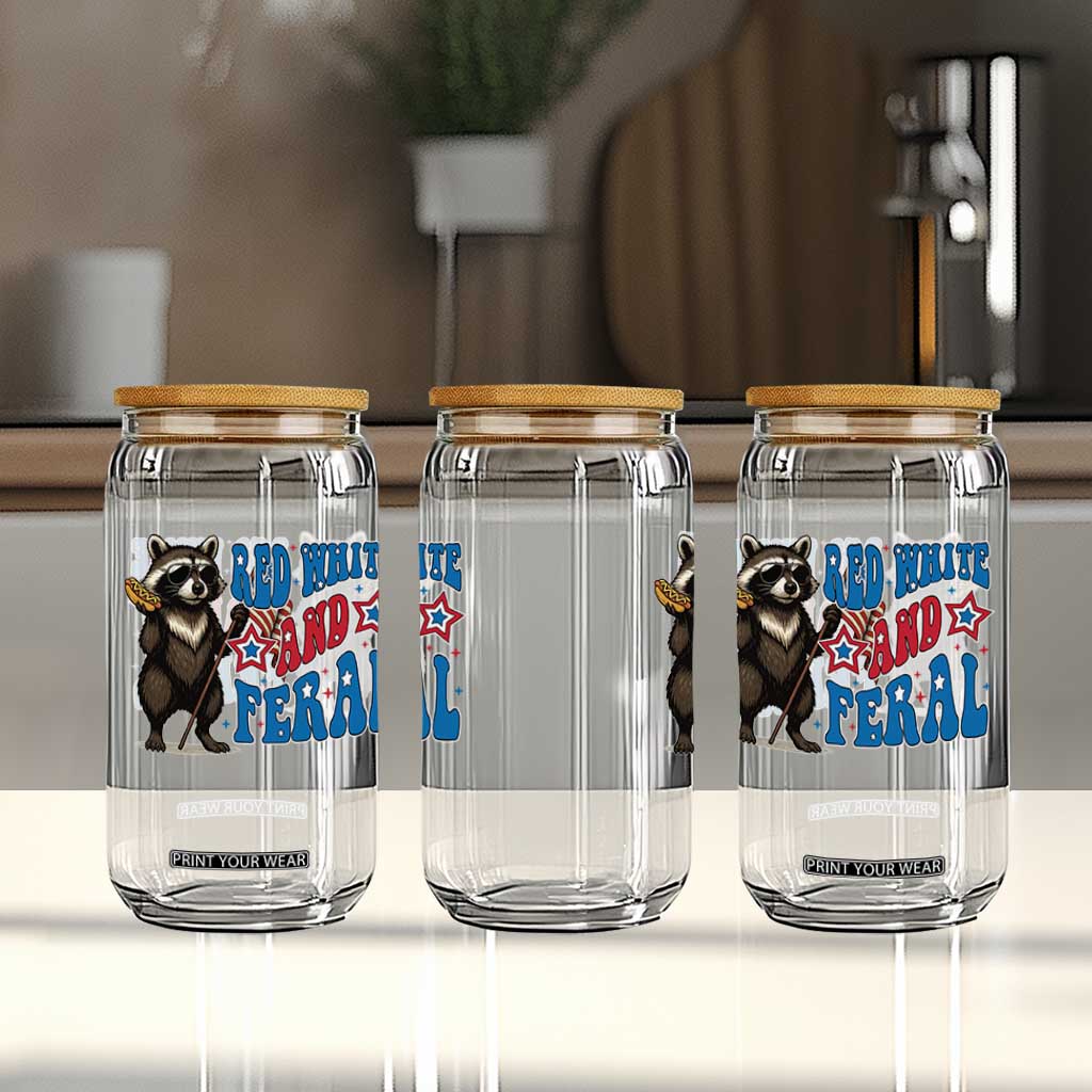 Funny Red White And Feral Glass Can Raccoon 4th of July Patriotic TS11 Print Your Wear