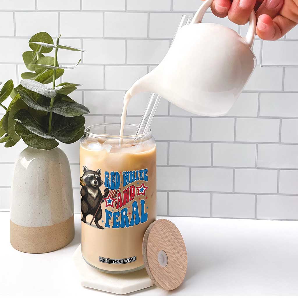 Funny Red White And Feral Glass Can Raccoon 4th of July Patriotic TS11 Print Your Wear