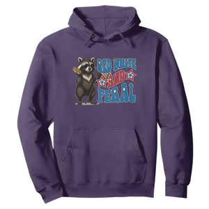 Funny Red White And Feral Hoodie Raccoon 4th of July Patriotic TS11 Purple Print Your Wear