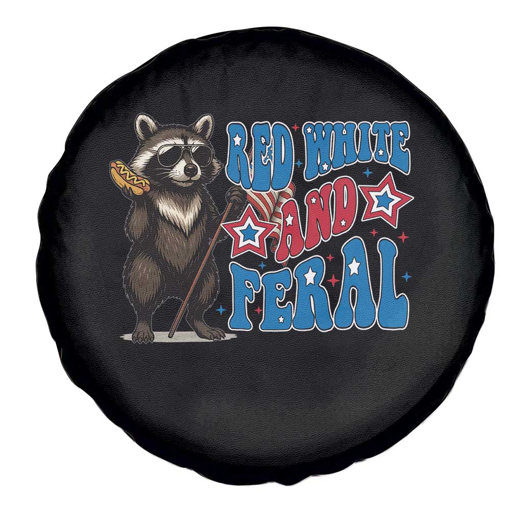 Funny Red White And Feral Spare Tire Cover Raccoon 4th of July Patriotic TS11 Print Your Wear