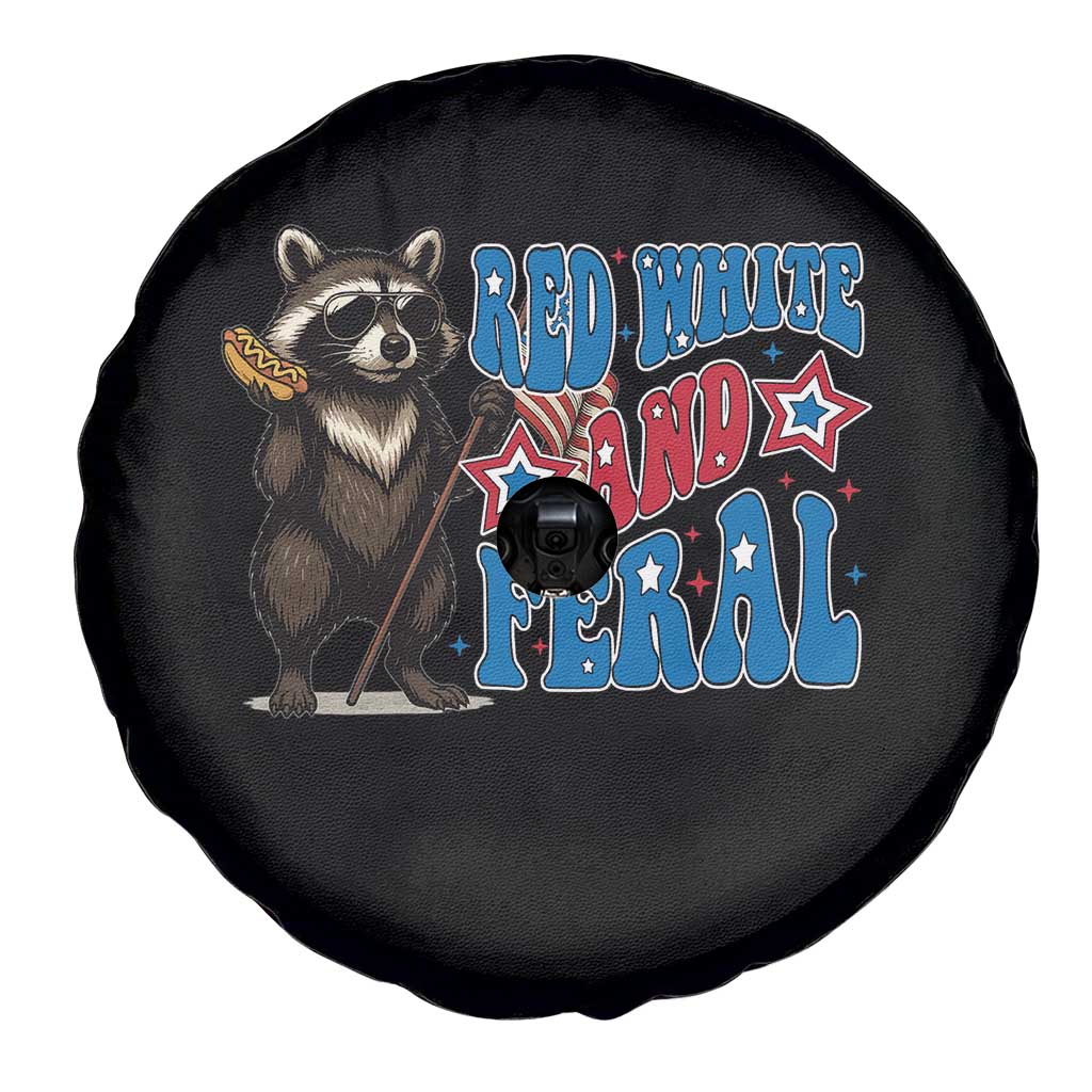 Funny Red White And Feral Spare Tire Cover Raccoon 4th of July Patriotic TS11 Print Your Wear