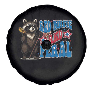 Funny Red White And Feral Spare Tire Cover Raccoon 4th of July Patriotic TS11 Print Your Wear