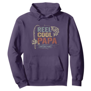 Funny Reel Cool Papa Hoodie Fishing Dad Fisherman Father's Day TS11 Purple Print Your Wear