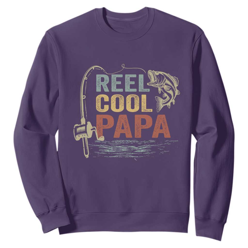 Funny Reel Cool Papa Sweatshirt Fishing Dad Fisherman Father's Day TS11 Print Your Wear