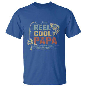 Funny Reel Cool Papa T Shirt Fishing Dad Fisherman Father's Day TS11 Royal Blue Print Your Wear