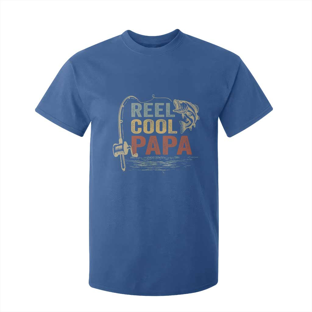 Funny Reel Cool Papa T Shirt For Kid Fishing Dad Fisherman Father's Day TS11 Royal Blue Print Your Wear