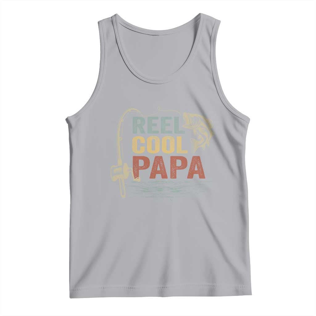 Funny Reel Cool Papa Tank Top Fishing Dad Fisherman Father's Day TS11 Athletic Heather Print Your Wear