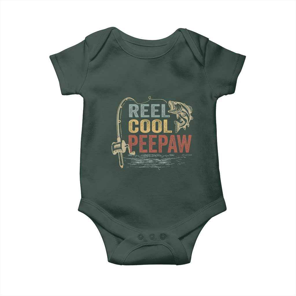 Funny Reel Cool Peepaw Baby Onesie Fishing Grandpa Fisherman Father's Day TS11 Print Your Wear