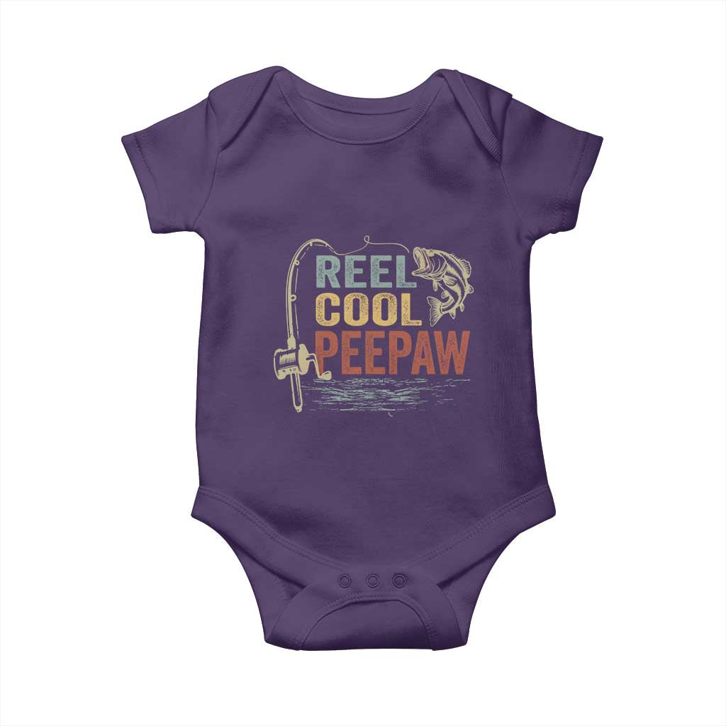 Funny Reel Cool Peepaw Baby Onesie Fishing Grandpa Fisherman Father's Day TS11 Purple Print Your Wear