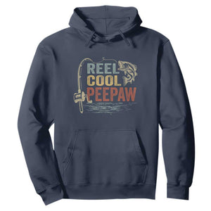 Funny Reel Cool Peepaw Hoodie Fishing Grandpa Fisherman Father's Day TS11 Navy Print Your Wear