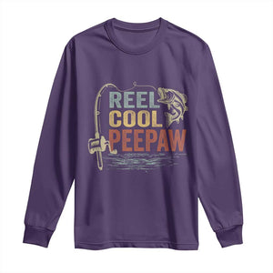 Funny Reel Cool Peepaw Long Sleeve Shirt Fishing Grandpa Fisherman Father's Day TS11 Purple Print Your Wear