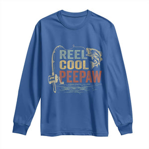 Funny Reel Cool Peepaw Long Sleeve Shirt Fishing Grandpa Fisherman Father's Day TS11 Royal Blue Print Your Wear