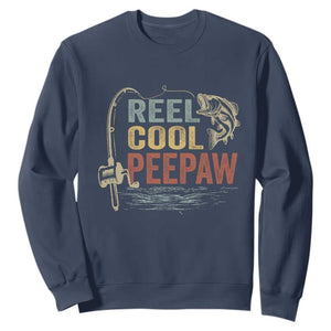 Funny Reel Cool Peepaw Sweatshirt Fishing Grandpa Fisherman Father's Day TS11 Navy Print Your Wear