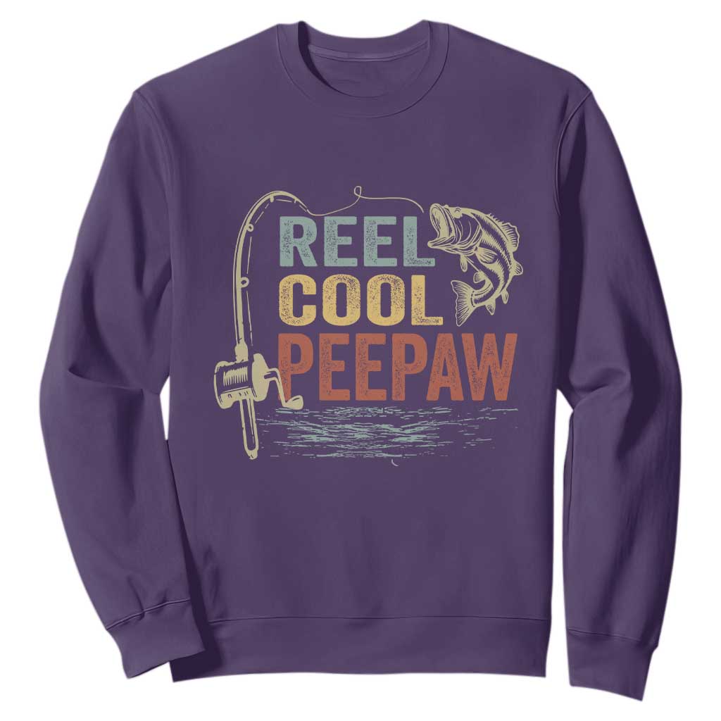 Funny Reel Cool Peepaw Sweatshirt Fishing Grandpa Fisherman Father's Day TS11 Print Your Wear
