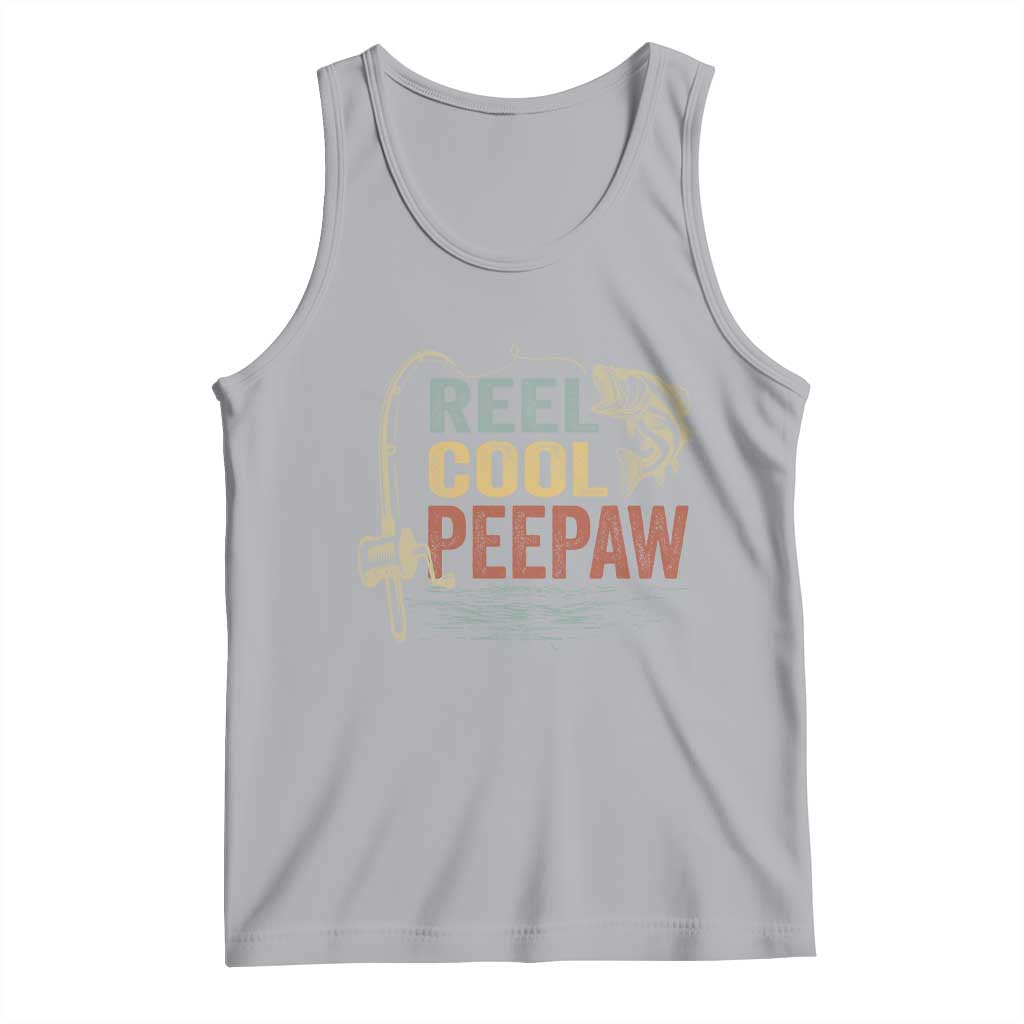 Funny Reel Cool Peepaw Tank Top Fishing Grandpa Fisherman Father's Day TS11 Athletic Heather Print Your Wear