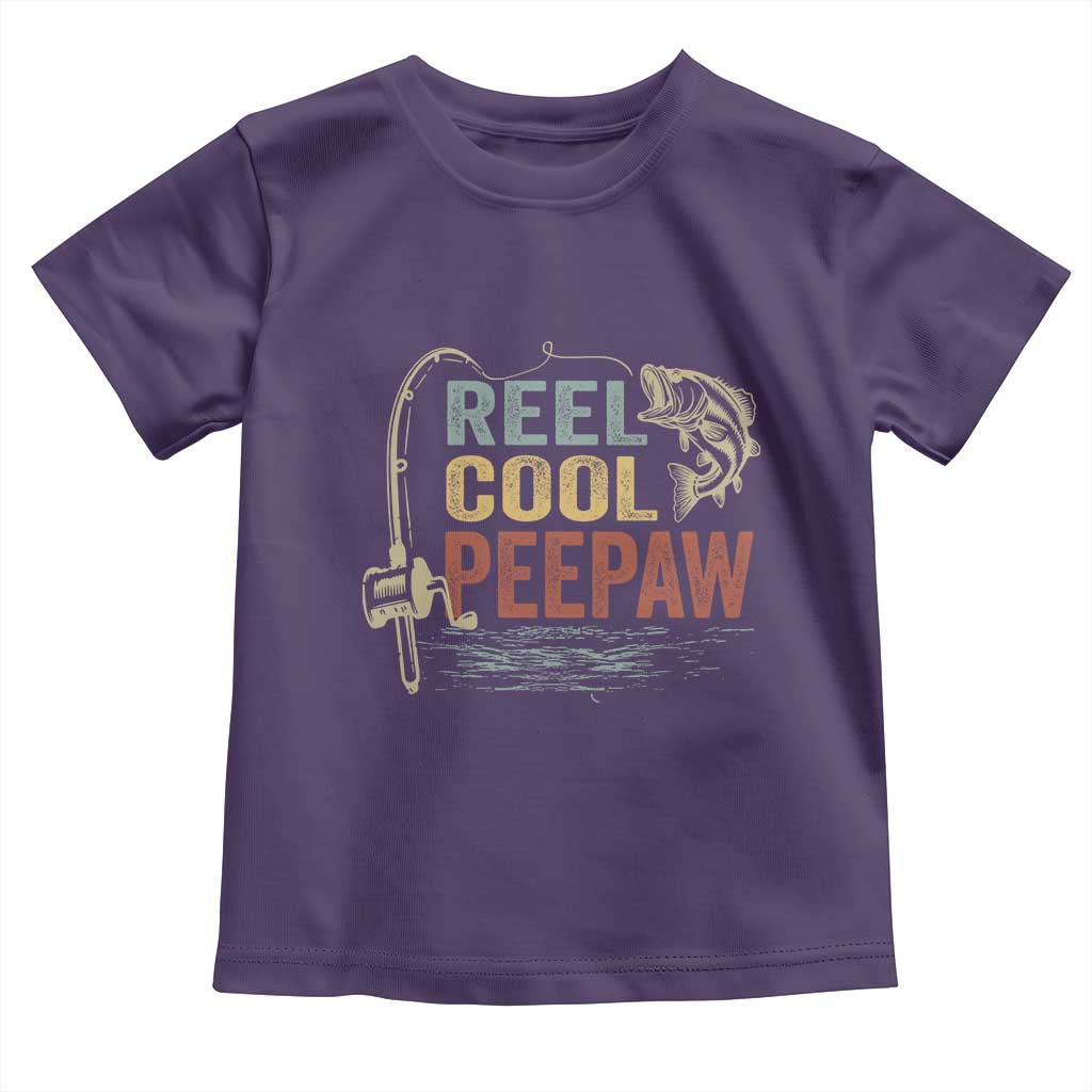 Funny Reel Cool Peepaw Toddler T Shirt Fishing Grandpa Fisherman Father's Day TS11 Purple Print Your Wear