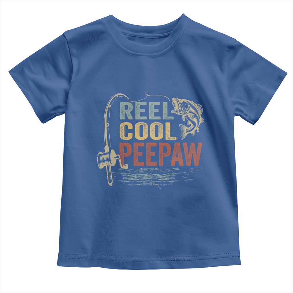 Funny Reel Cool Peepaw Toddler T Shirt Fishing Grandpa Fisherman Father's Day TS11 Royal Blue Print Your Wear