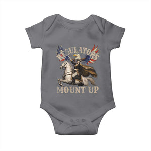 Funny Regulators Mount Up 4th Of July George Washington Baby Onesie American Flag Eagle TS11 Charcoal Print Your Wear