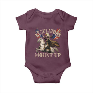 Funny Regulators Mount Up 4th Of July George Washington Baby Onesie American Flag Eagle TS11 Maroon Print Your Wear