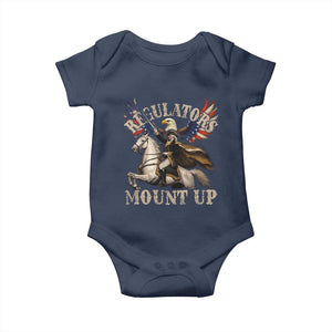 Funny Regulators Mount Up 4th Of July George Washington Baby Onesie American Flag Eagle TS11 Navy Print Your Wear