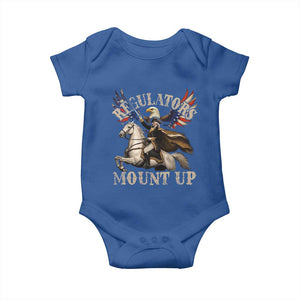 Funny Regulators Mount Up 4th Of July George Washington Baby Onesie American Flag Eagle TS11 Royal Blue Print Your Wear