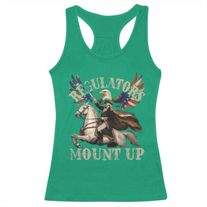 Funny Regulators Mount Up 4th Of July George Washington Racerback Tank Top American Flag Eagle TS11 Irish Green Print Your Wear