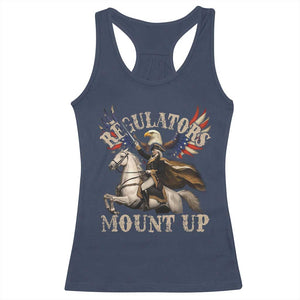 Funny Regulators Mount Up 4th Of July George Washington Racerback Tank Top American Flag Eagle TS11 Navy Print Your Wear
