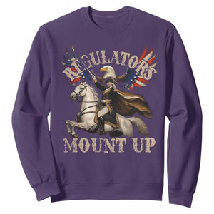 Funny Regulators Mount Up 4th Of July George Washington Sweatshirt American Flag Eagle TS11 Purple Print Your Wear