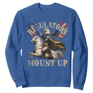 Funny Regulators Mount Up 4th Of July George Washington Sweatshirt American Flag Eagle TS11 Royal Blue Print Your Wear