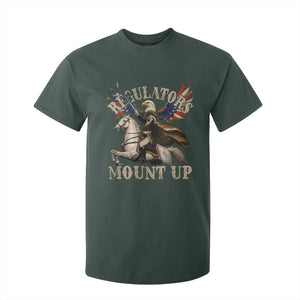 Funny Regulators Mount Up 4th Of July George Washington T Shirt For Kid American Flag Eagle TS11 Dark Forest Green Print Your Wear