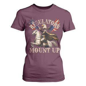 Funny Regulators Mount Up 4th Of July George Washington T Shirt For Women American Flag Eagle TS11 Maroon Print Your Wear