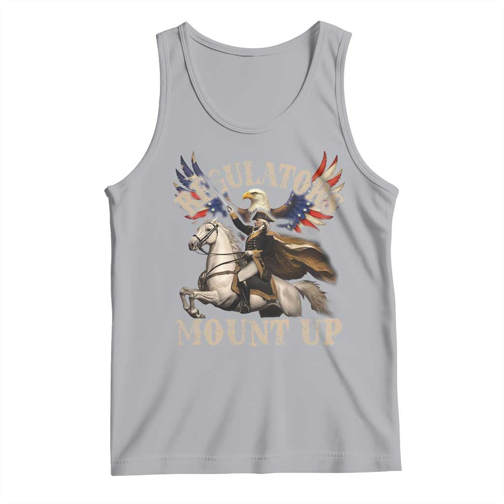 Funny Regulators Mount Up 4th Of July George Washington Tank Top American Flag Eagle TS11 Athletic Heather Print Your Wear