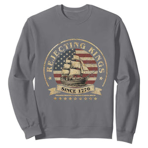 Funny Rejecting Kings Since 1773 Sweatshirt Vintage Patriotic USA TS11 Charcoal Print Your Wear