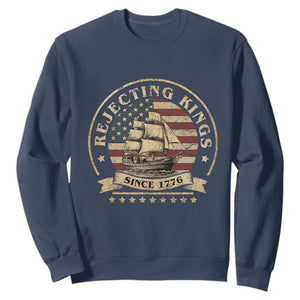 Funny Rejecting Kings Since 1773 Sweatshirt Vintage Patriotic USA TS11 Navy Print Your Wear