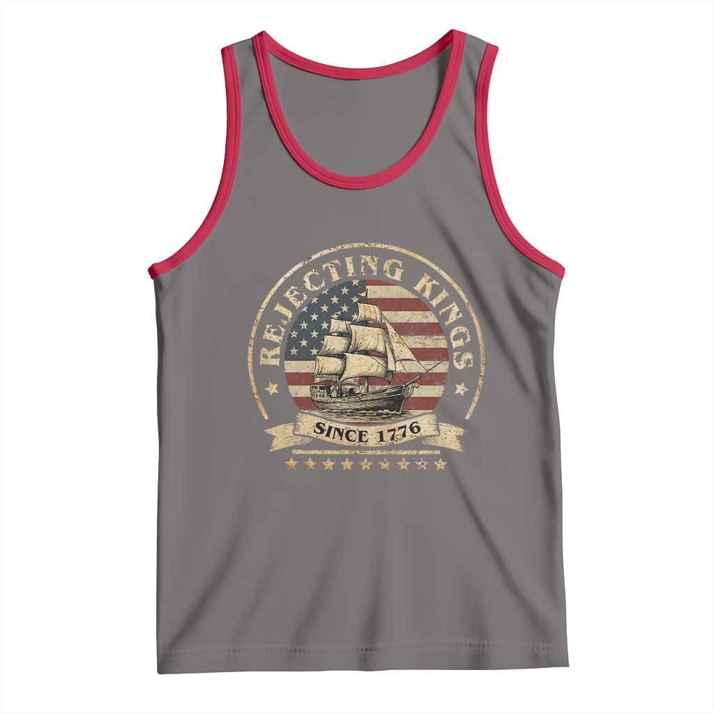 Funny Rejecting Kings Since 1773 Tank Top Vintage Patriotic USA TS11 Deep Heather Red Print Your Wear
