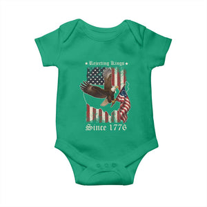 Funny Rejecting Kings Since 1776 Baby Onesie Vintage American Flag Bald Eagle TS11 Irish Green Print Your Wear