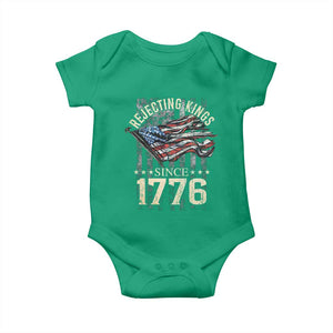 Funny Rejecting Kings Since 1776 Baby Onesie Vintage American Flag TS11 Irish Green Print Your Wear