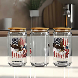 Funny Rejecting Kings Since 1776 Glass Can Vintage American Flag Bald Eagle TS11 Print Your Wear