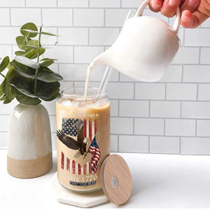 Funny Rejecting Kings Since 1776 Glass Can Vintage American Flag Bald Eagle TS11 Print Your Wear