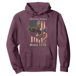 Funny Rejecting Kings Since 1776 Hoodie Vintage American Flag Bald Eagle TS11 Maroon Print Your Wear