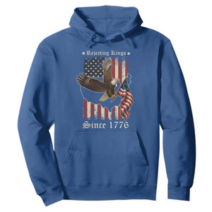 Funny Rejecting Kings Since 1776 Hoodie Vintage American Flag Bald Eagle TS11 Royal Blue Print Your Wear