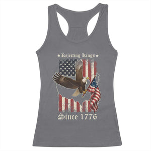 Funny Rejecting Kings Since 1776 Racerback Tank Top Vintage American Flag Bald Eagle TS11 Charcoal Print Your Wear