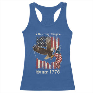 Funny Rejecting Kings Since 1776 Racerback Tank Top Vintage American Flag Bald Eagle TS11 Royal Blue Print Your Wear