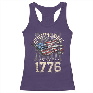 Funny Rejecting Kings Since 1776 Racerback Tank Top Vintage American Flag TS11 Purple Print Your Wear