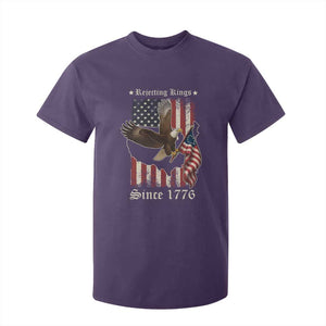 Funny Rejecting Kings Since 1776 T Shirt For Kid Vintage American Flag Bald Eagle TS11 Purple Print Your Wear